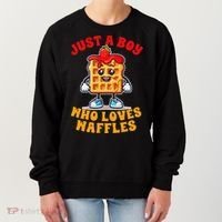 Waffle Lover Waffle Squad Foodie Just A Boy Loves Waffles Women's Sweatshirt thumb 0