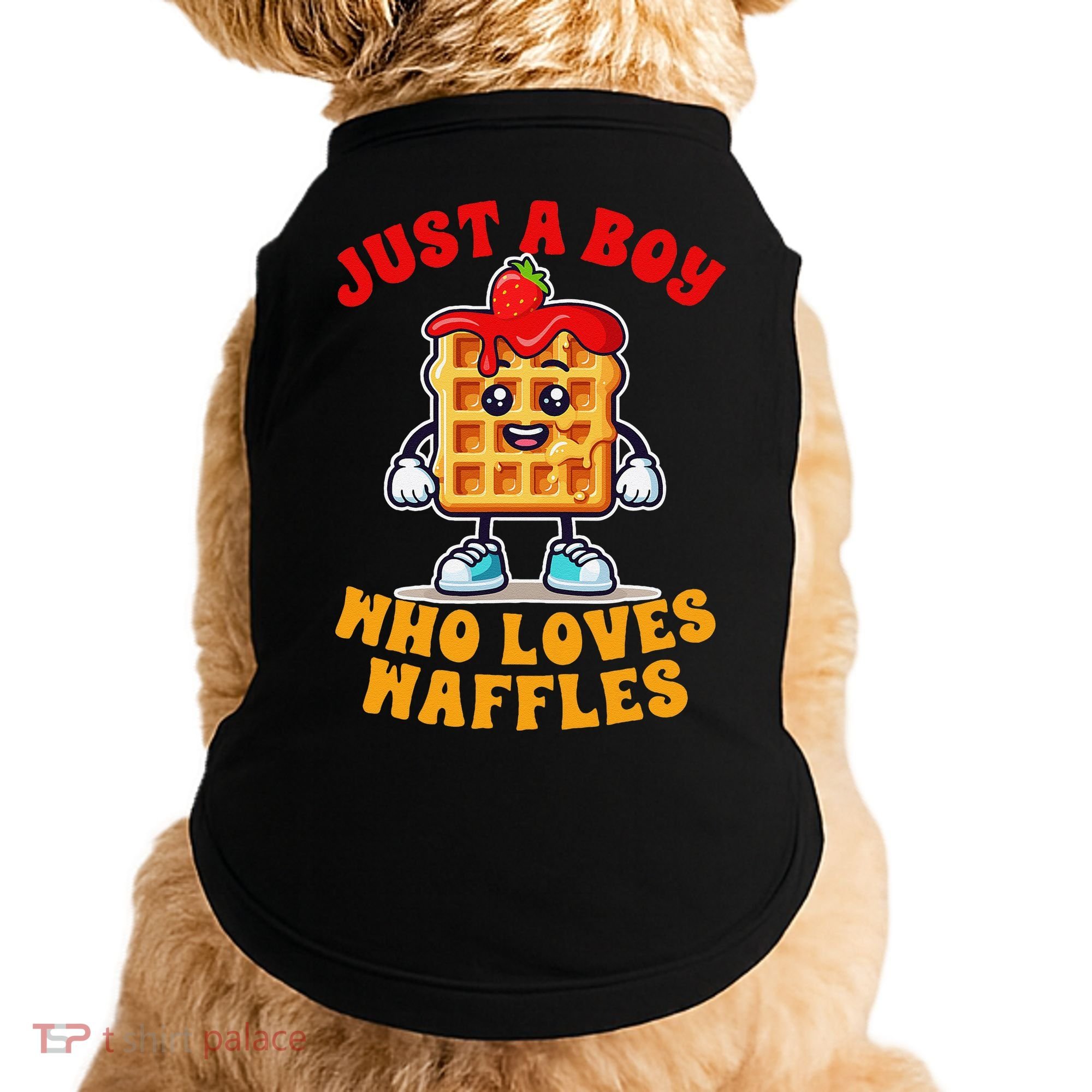 Waffle Lover Waffle Squad Foodie Just A Boy Loves Waffles Doggie Tank