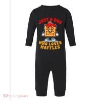 Waffle Lover Waffle Squad Foodie Just A Boy Loves Waffles Infant Fleece One Piece thumb 0