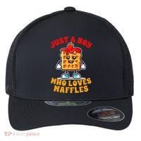 Waffle Lover Waffle Squad Foodie Just A Boy Loves Waffles Flexfit Unipanel Trucker Cap thumb 0