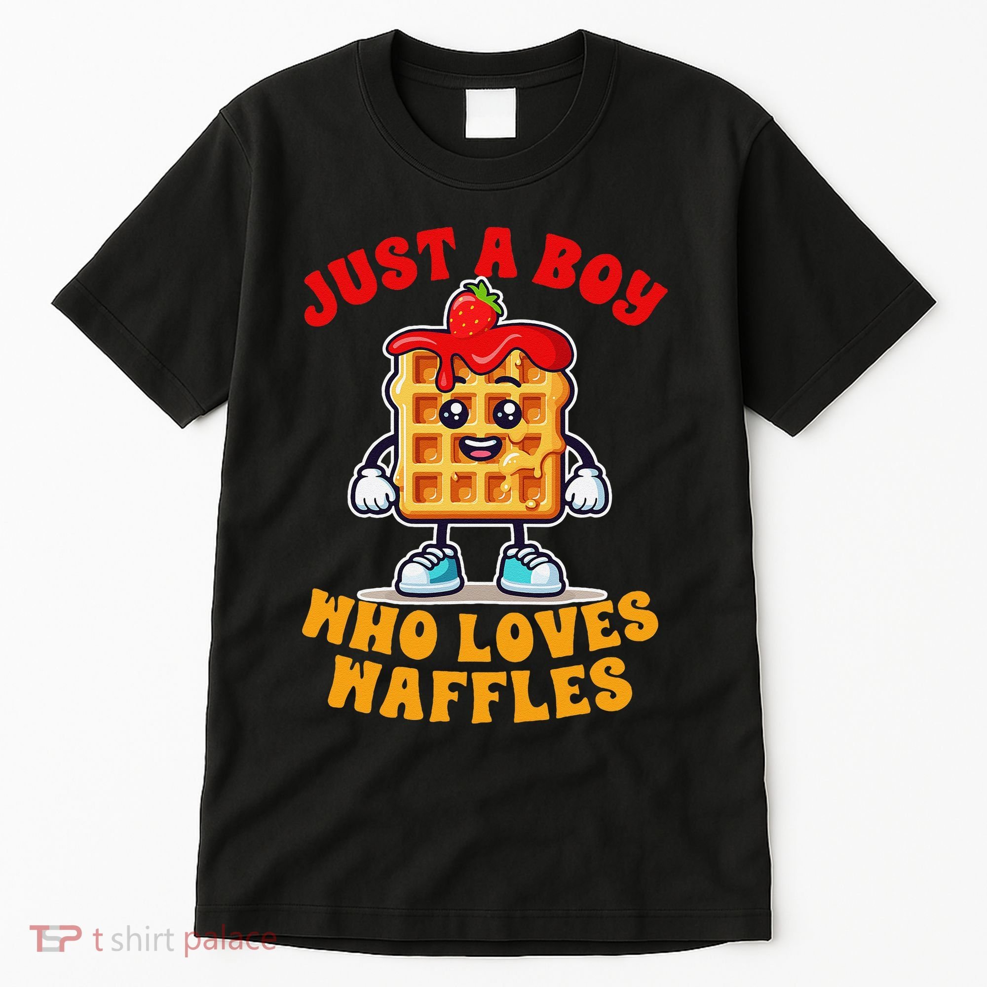 Waffle Lover Waffle Squad Foodie Just A Boy Loves Waffles Tall T-Shirt