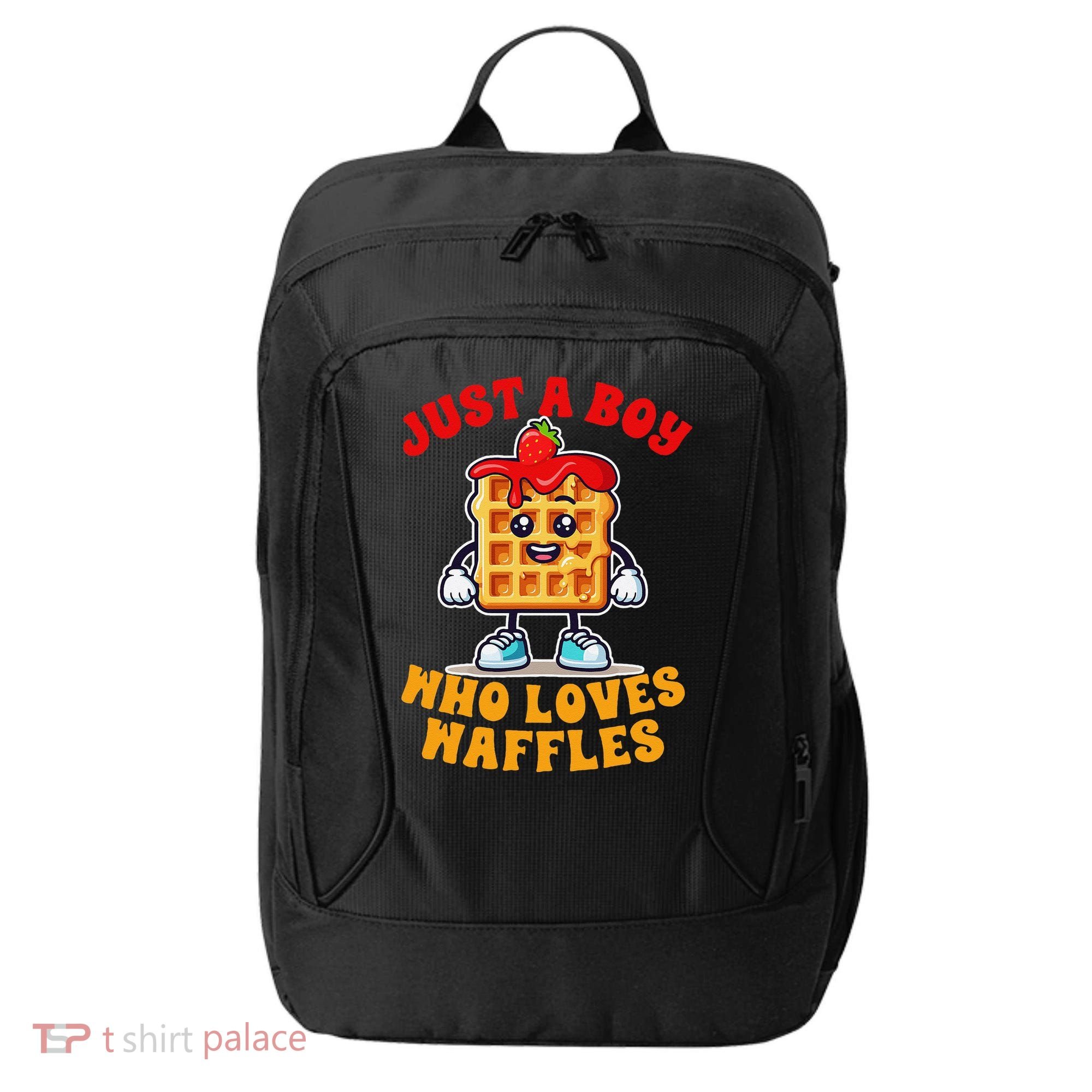 Waffle Lover Waffle Squad Foodie Just A Boy Loves Waffles City Backpack