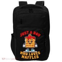 Waffle Lover Waffle Squad Foodie Just A Boy Loves Waffles Impact Tech Backpack thumb 0