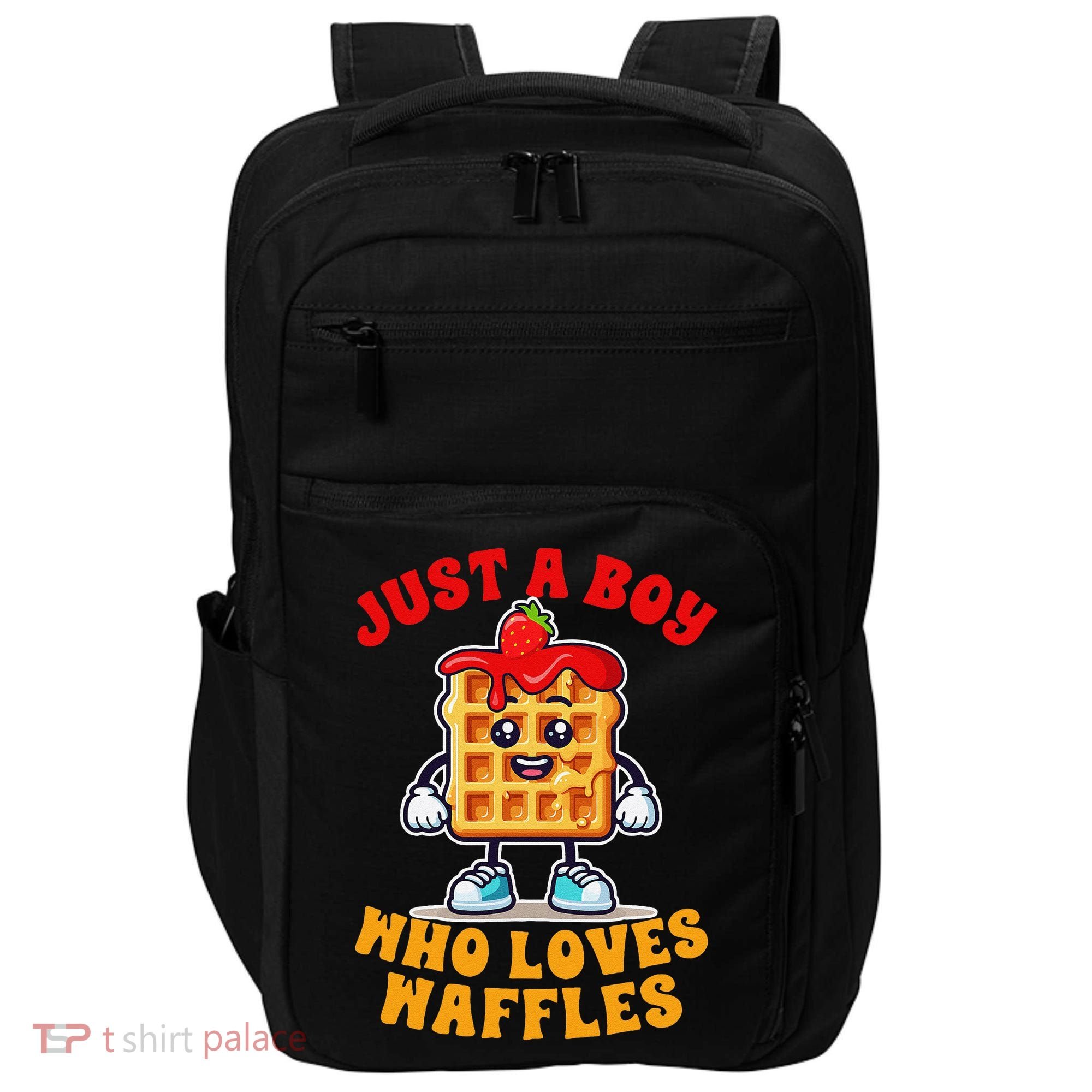 Waffle Lover Waffle Squad Foodie Just A Boy Loves Waffles Impact Tech Backpack