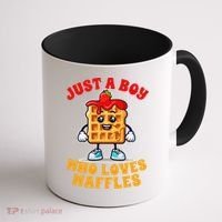 Waffle Lover Waffle Squad Foodie Just A Boy Loves Waffles Coffee Mug thumb 1
