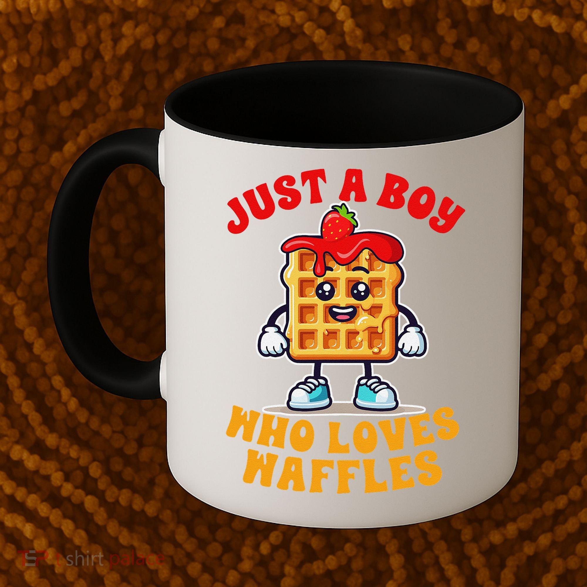Waffle Lover Waffle Squad Foodie Just A Boy Loves Waffles Coffee Mug