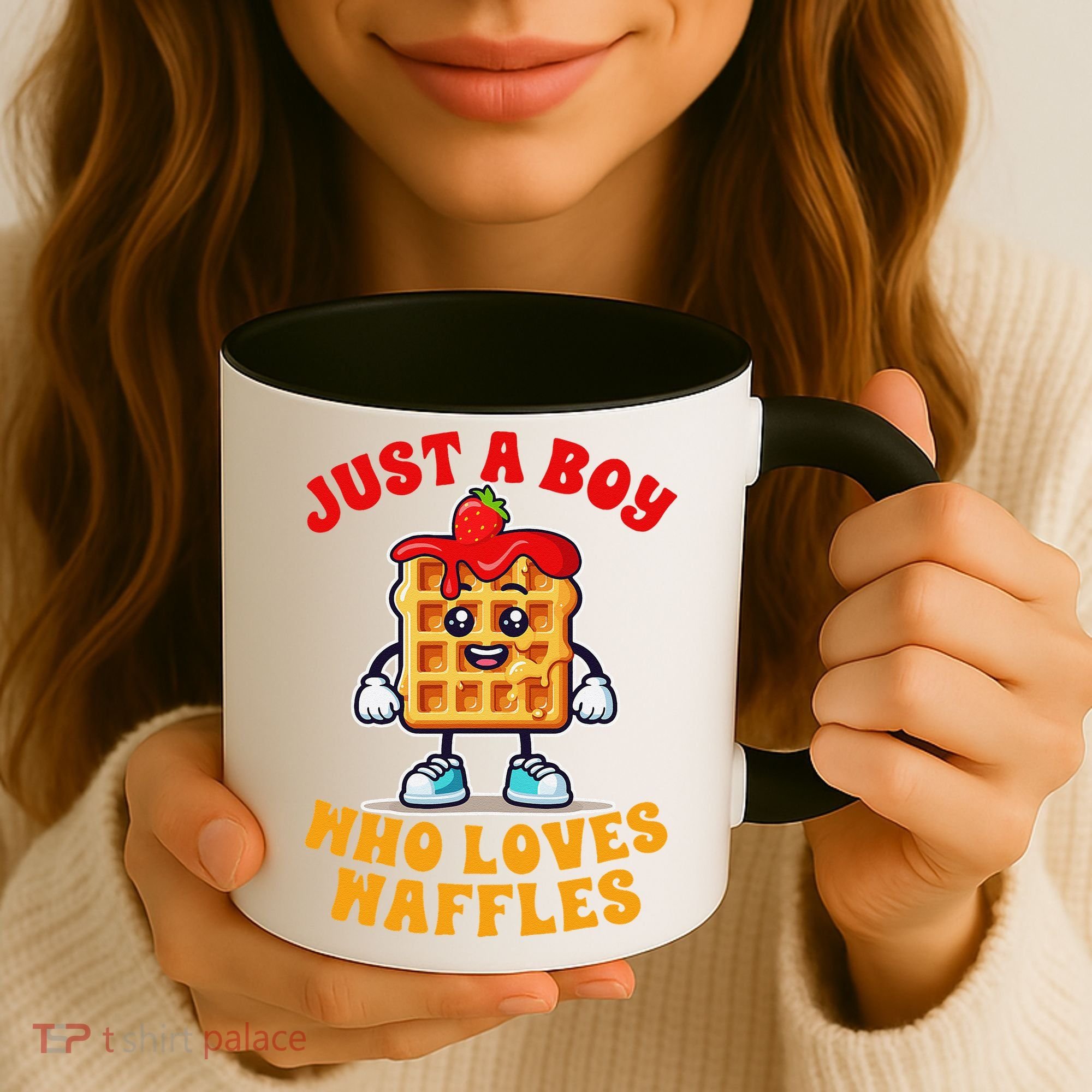 Waffle Lover Waffle Squad Foodie Just A Boy Loves Waffles Coffee Mug