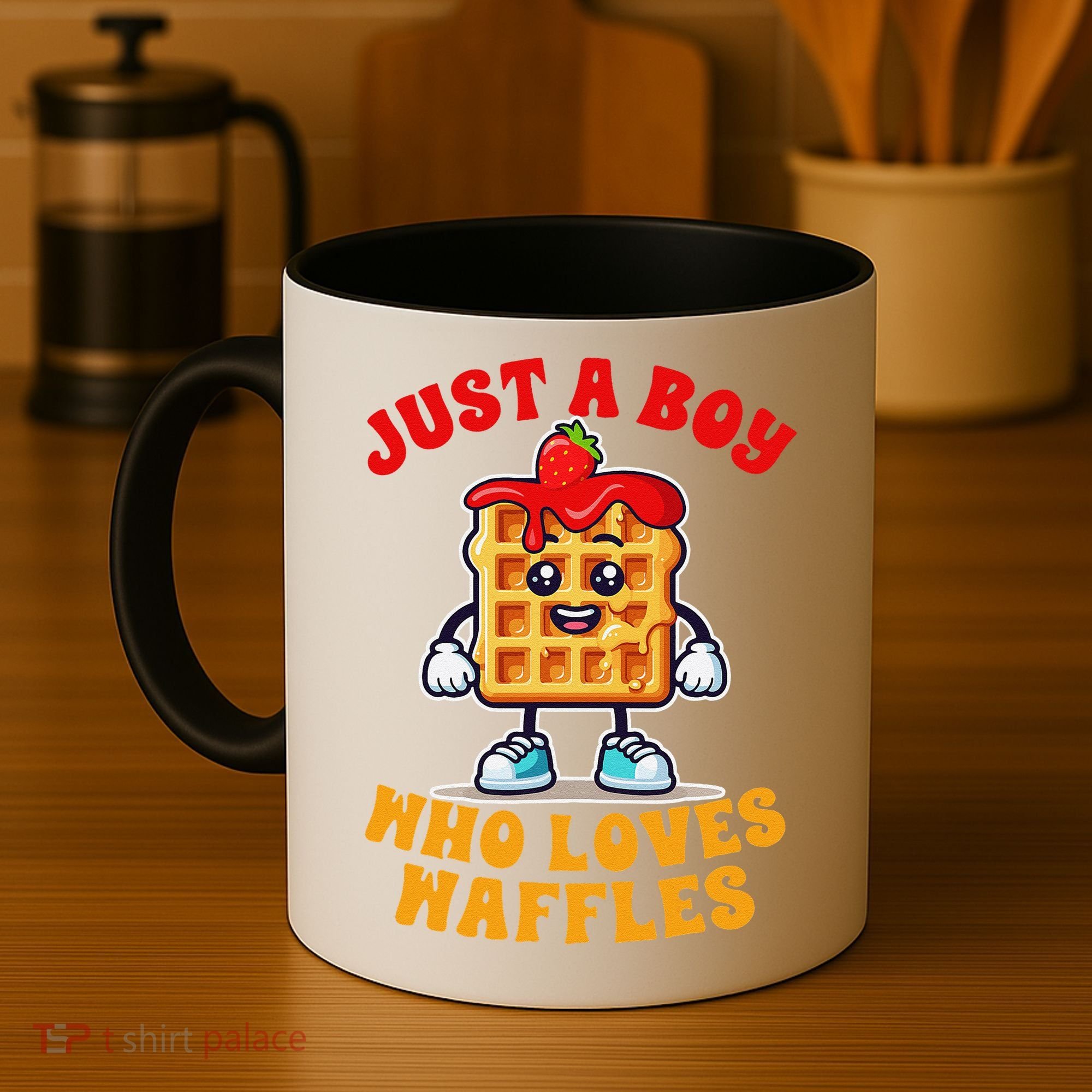 Waffle Lover Waffle Squad Foodie Just A Boy Loves Waffles Coffee Mug