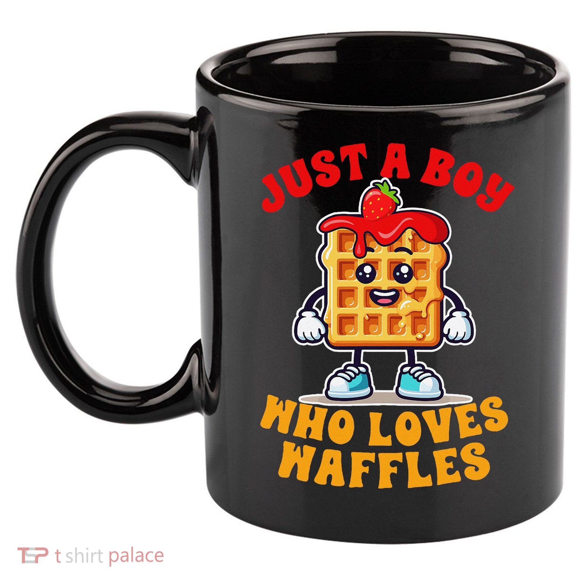 Waffle Lover Waffle Squad Foodie Just A Boy Loves Waffles 11oz C Handle Ceramic Mug