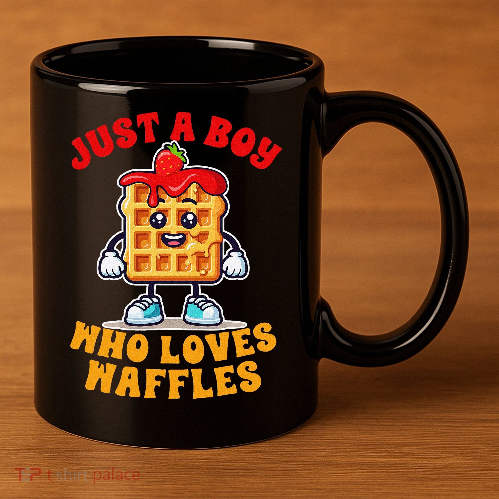 Waffle Lover Waffle Squad Foodie Just A Boy Loves Waffles 11oz C Handle Ceramic Mug