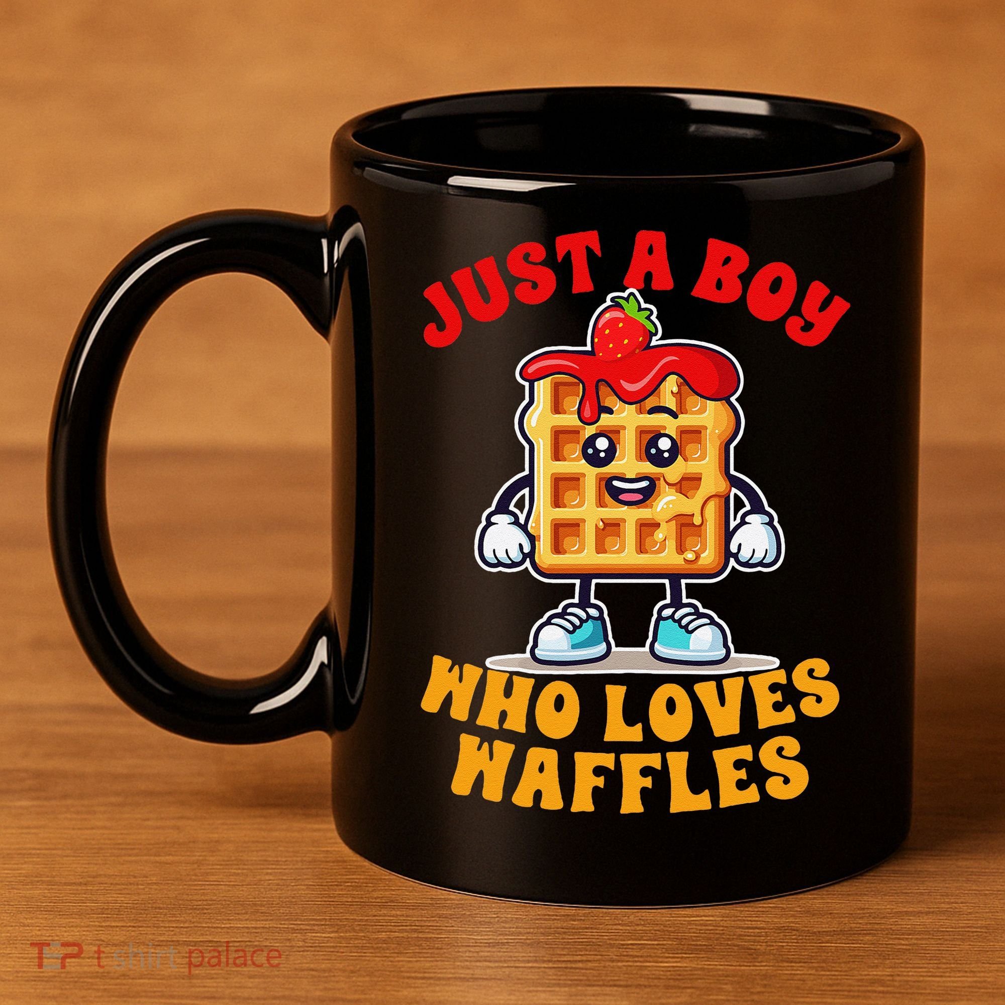 Waffle Lover Waffle Squad Foodie Just A Boy Loves Waffles 11oz C Handle Ceramic Mug