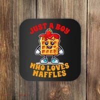 Waffle Lover Waffle Squad Foodie Just A Boy Loves Waffles Coaster thumb 0