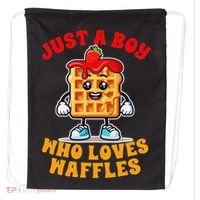 Waffle Lover Waffle Squad Foodie Just A Boy Loves Waffles Drawstring Bag thumb 0