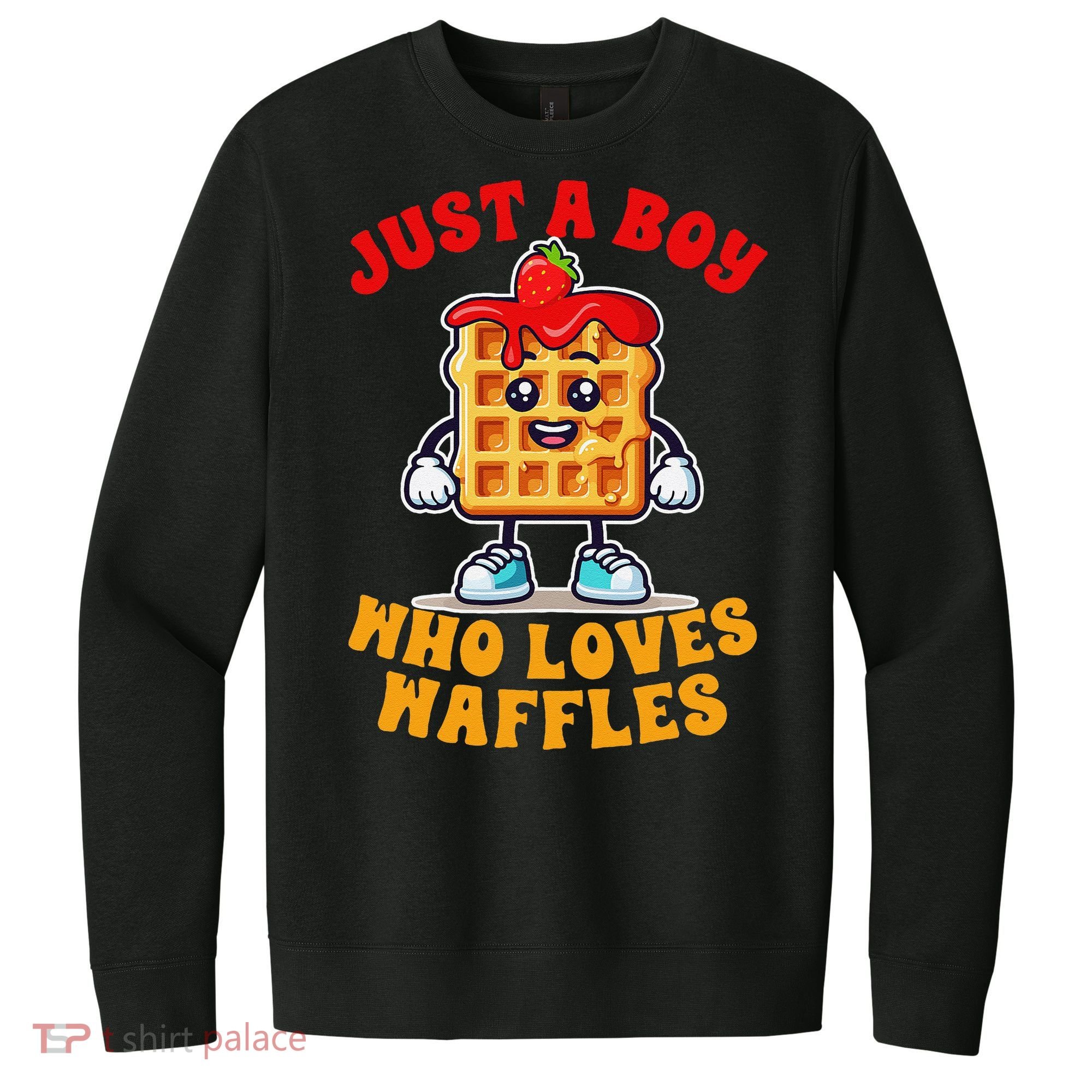 Waffle Lover Waffle Squad Foodie Just A Boy Loves Waffles V.I.T. Fleece Crew Sweatshirt