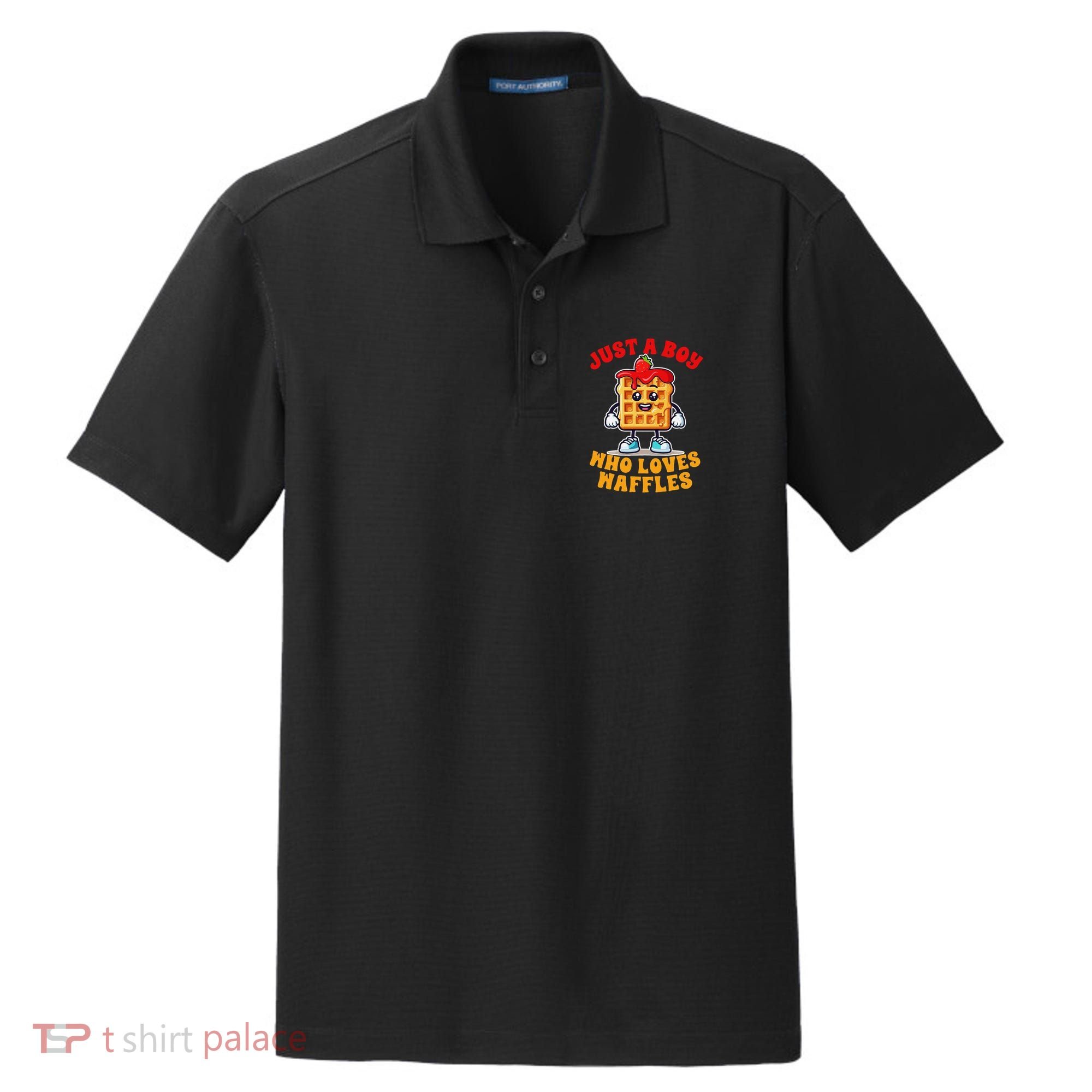 Waffle Lover Waffle Squad Foodie Just A Boy Loves Waffles Dry Zone Grid Polo