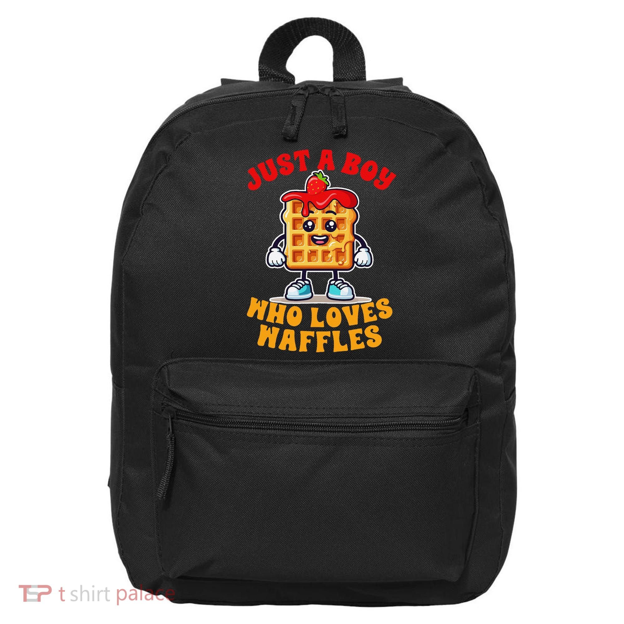 Waffle Lover Waffle Squad Foodie Just A Boy Loves Waffles 16 in Basic Backpack