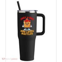 Waffle Lover Waffle Squad Foodie Just A Boy Loves Waffles 40oz Vacuum Insulated Stainless Steel Travel Tumbler thumb 0