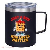Waffle Lover Waffle Squad Foodie Just A Boy Loves Waffles 12oz Stainless Steel Coffee Mug thumb 0
