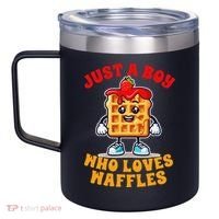Waffle Lover Waffle Squad Foodie Just A Boy Loves Waffles 12oz Stainless Steel Coffee Mug thumb 2