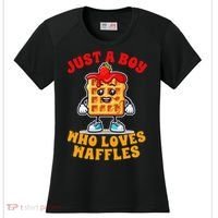 Waffle Lover Waffle Squad Foodie Just A Boy Loves Waffles Women's Cooling Performance Crew T-Shirt thumb 0