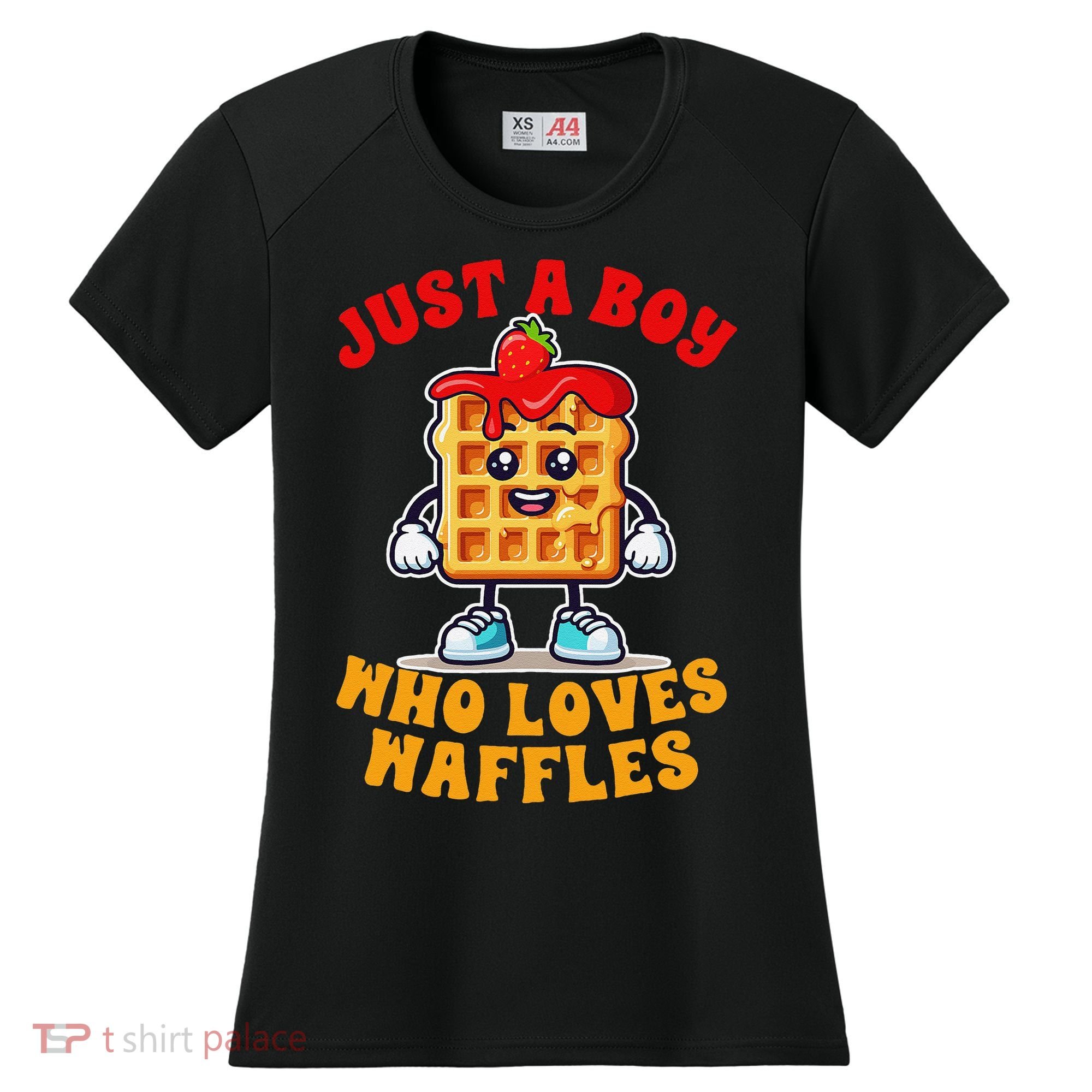Waffle Lover Waffle Squad Foodie Just A Boy Loves Waffles Women's Cooling Performance Crew T-Shirt