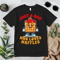 Waffle Lover Waffle Squad Foodie Just A Boy Loves Waffles Premium T-Shirt thumb 2