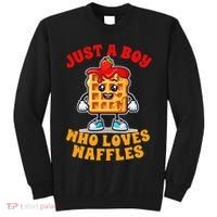 Waffle Lover Waffle Squad Foodie Just A Boy Loves Waffles Tall Sweatshirt thumb 0