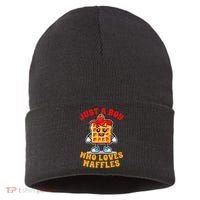 Waffle Lover Waffle Squad Foodie Just A Boy Loves Waffles Sustainable Knit Beanie thumb 0