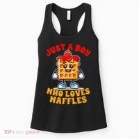 Waffle Lover Waffle Squad Foodie Just A Boy Loves Waffles Women's Tank Top thumb 0