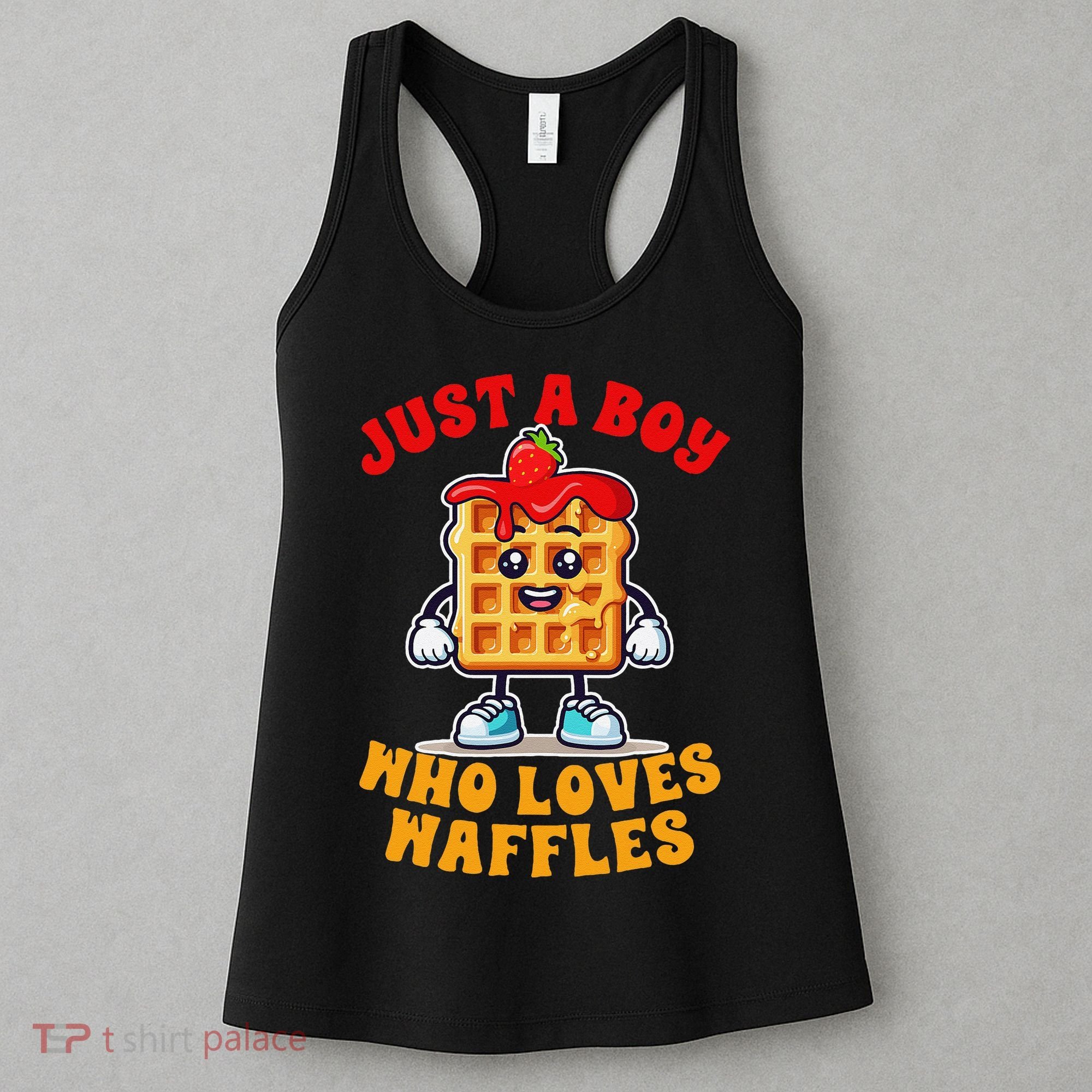 Waffle Lover Waffle Squad Foodie Just A Boy Loves Waffles Women's Tank Top