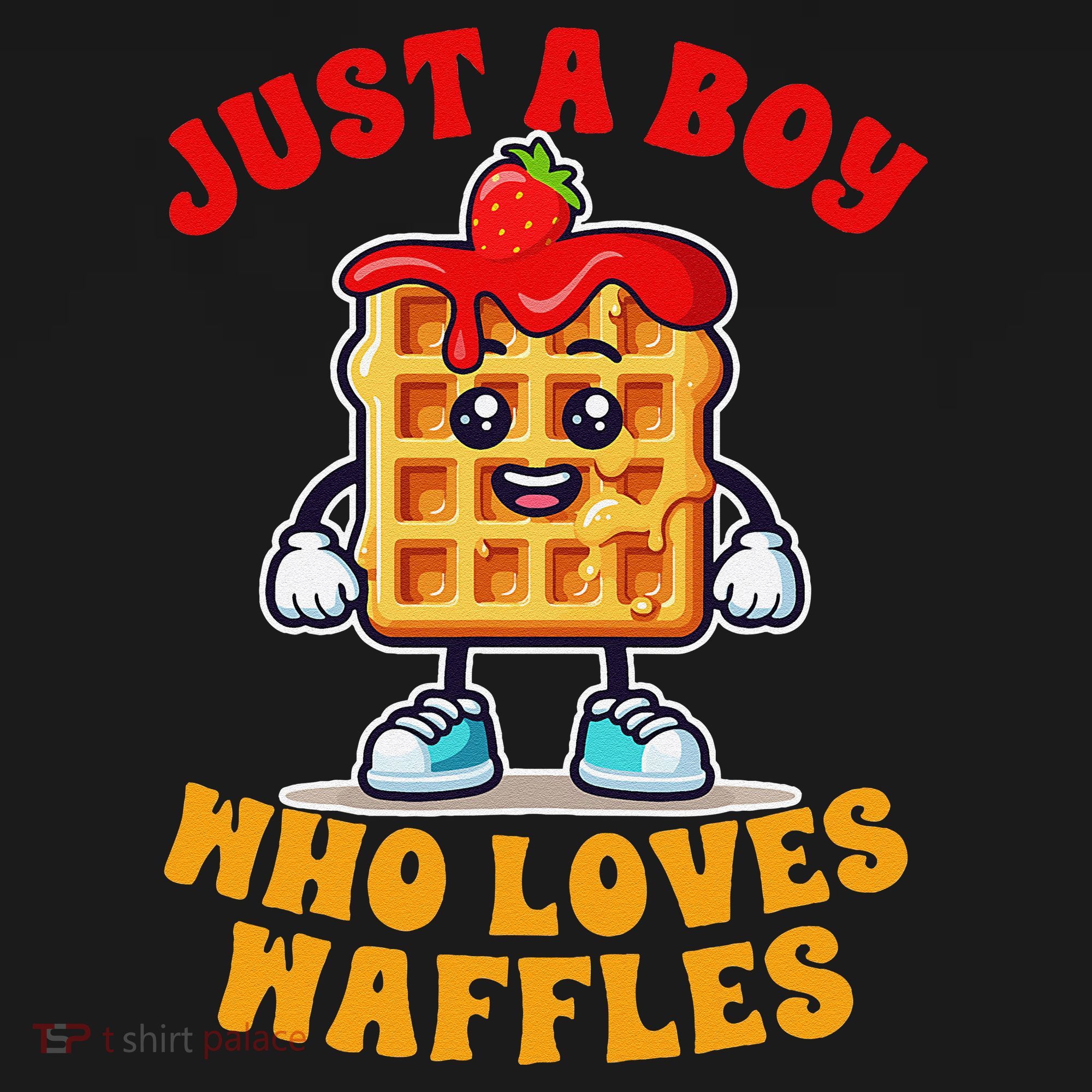 Waffle Lover Waffle Squad Foodie Just A Boy Loves Waffles Pom Pom 12in Knit Beanie