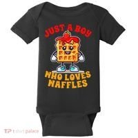 Waffle Lover Waffle Squad Foodie Just A Boy Loves Waffles Baby Bodysuit thumb 0