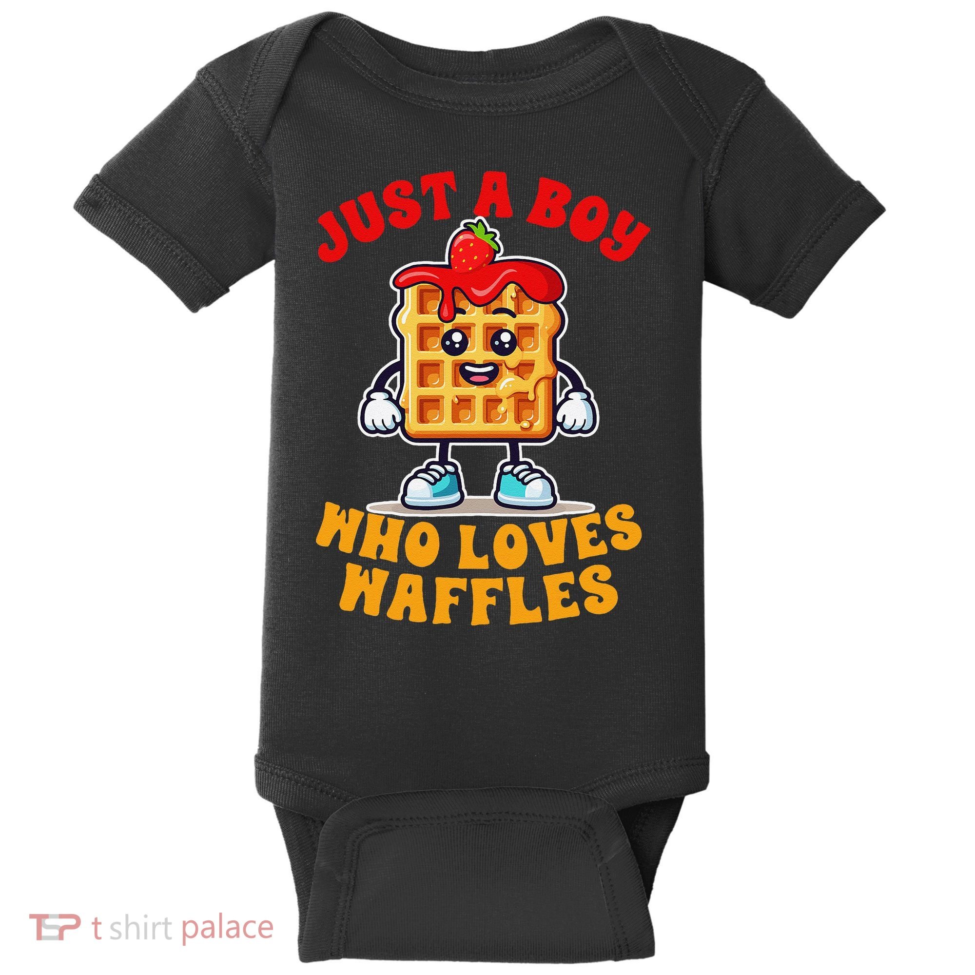 Waffle Lover Waffle Squad Foodie Just A Boy Loves Waffles Baby Bodysuit