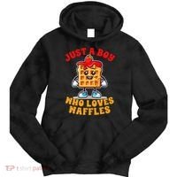 Waffle Lover Waffle Squad Foodie Just A Boy Loves Waffles Tie Dye Hoodie thumb 0