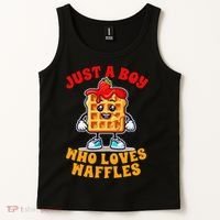 Waffle Lover Waffle Squad Foodie Just A Boy Loves Waffles Tank Top thumb 2