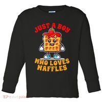 Waffle Lover Waffle Squad Foodie Just A Boy Loves Waffles Toddler Long Sleeve Shirt thumb 0