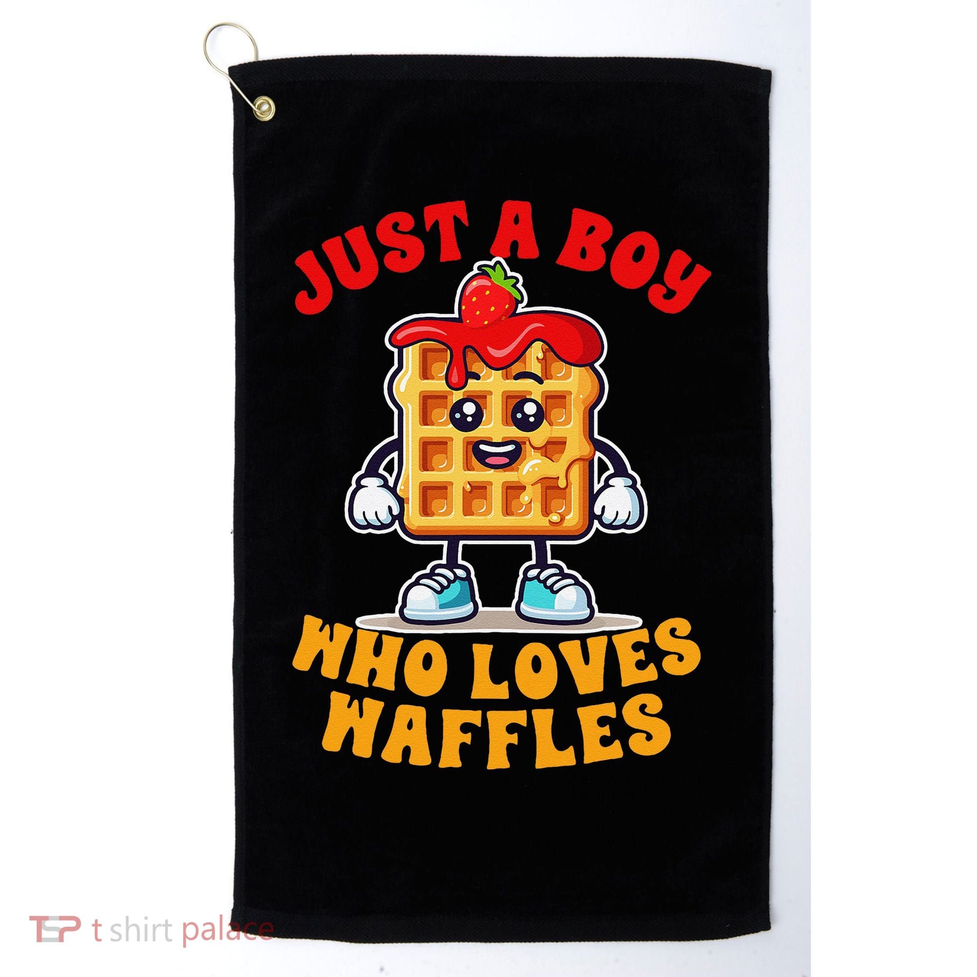 Waffle Lover Waffle Squad Foodie Just A Boy Loves Waffles Golf Towel