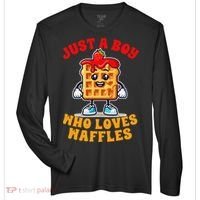 Waffle Lover Waffle Squad Foodie Just A Boy Loves Waffles Zone Performance Long-Sleeve T-Shirt thumb 0