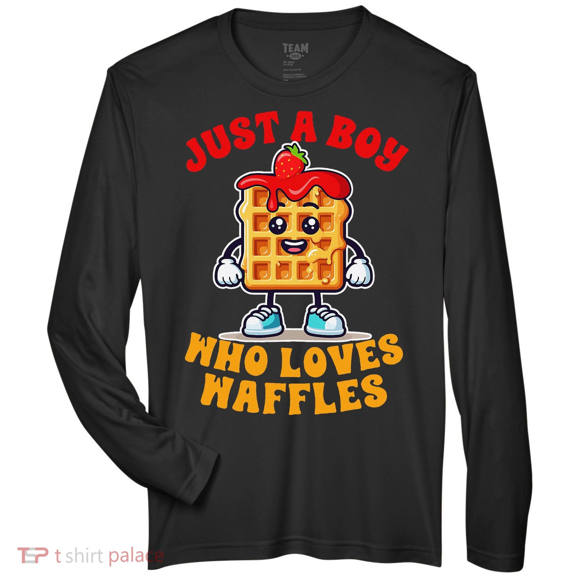 Waffle Lover Waffle Squad Foodie Just A Boy Loves Waffles Zone Performance Long-Sleeve T-Shirt