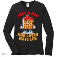 Waffle Lover Waffle Squad Foodie Just A Boy Loves Waffles Women's Long Sleeve Shirt thumb 0