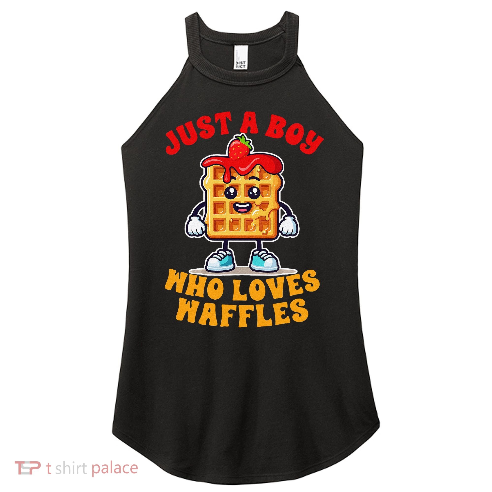 Waffle Lover Waffle Squad Foodie Just A Boy Loves Waffles Women's Perfect Tri Rocker Tank
