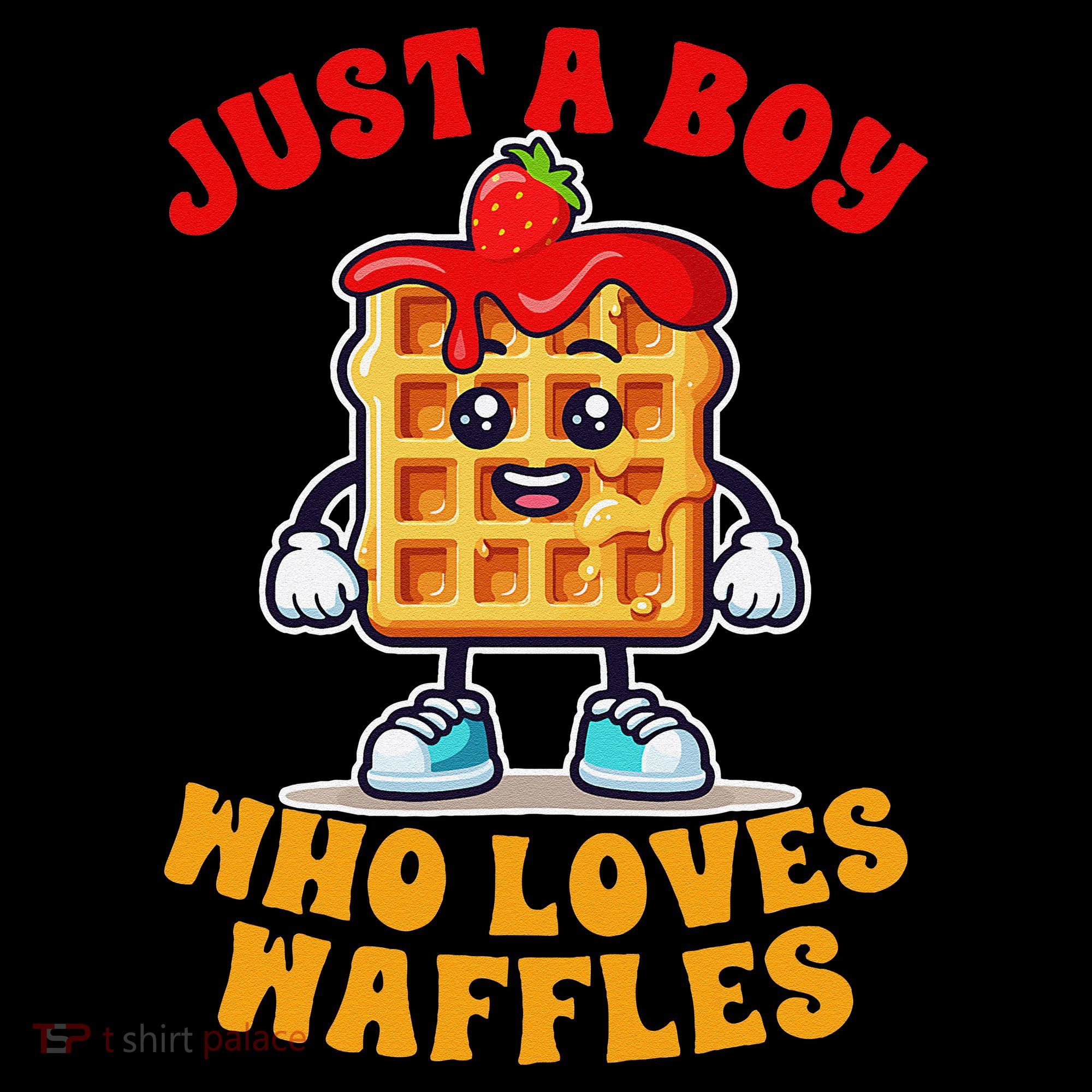 Waffle Lover Waffle Squad Foodie Just A Boy Loves Waffles Kids Colorblock Raglan Jersey