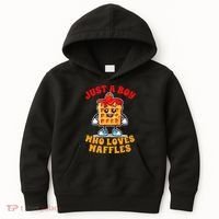 Waffle Lover Waffle Squad Foodie Just A Boy Loves Waffles Kids Hoodie thumb 0