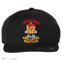 Waffle Lover Waffle Squad Foodie Just A Boy Loves Waffles Wool Snapback Cap thumb 0