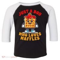 Waffle Lover Waffle Squad Foodie Just A Boy Loves Waffles Toddler Fine Jersey T-Shirt thumb 0