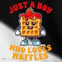 Waffle Lover Waffle Squad Foodie Just A Boy Loves Waffles Toddler Fine Jersey T-Shirt thumb 2