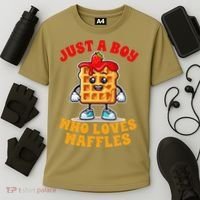 Waffle Lover Waffle Squad Foodie Just A Boy Loves Waffles Cooling Performance Crew T-Shirt thumb 3