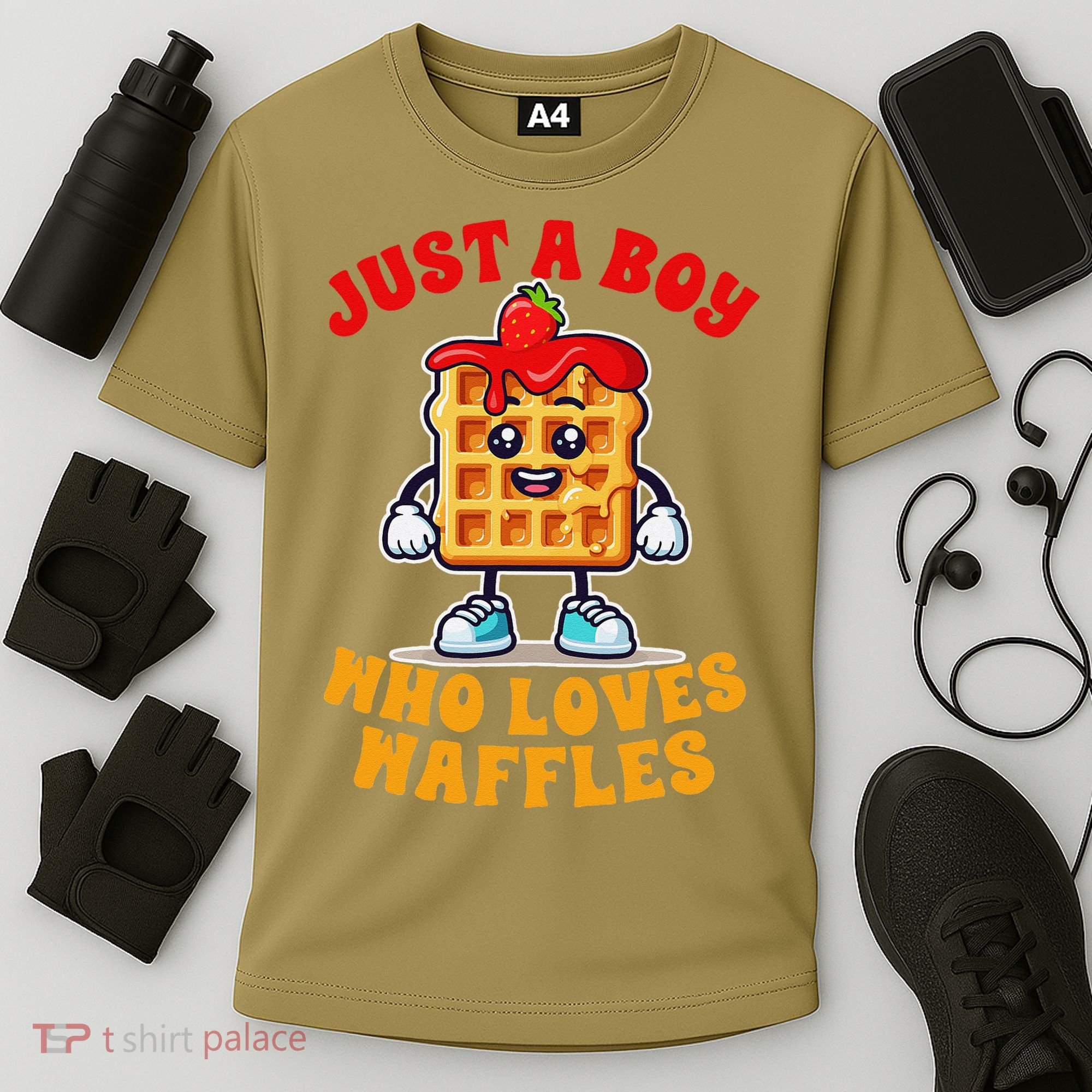 Waffle Lover Waffle Squad Foodie Just A Boy Loves Waffles Cooling Performance Crew T-Shirt