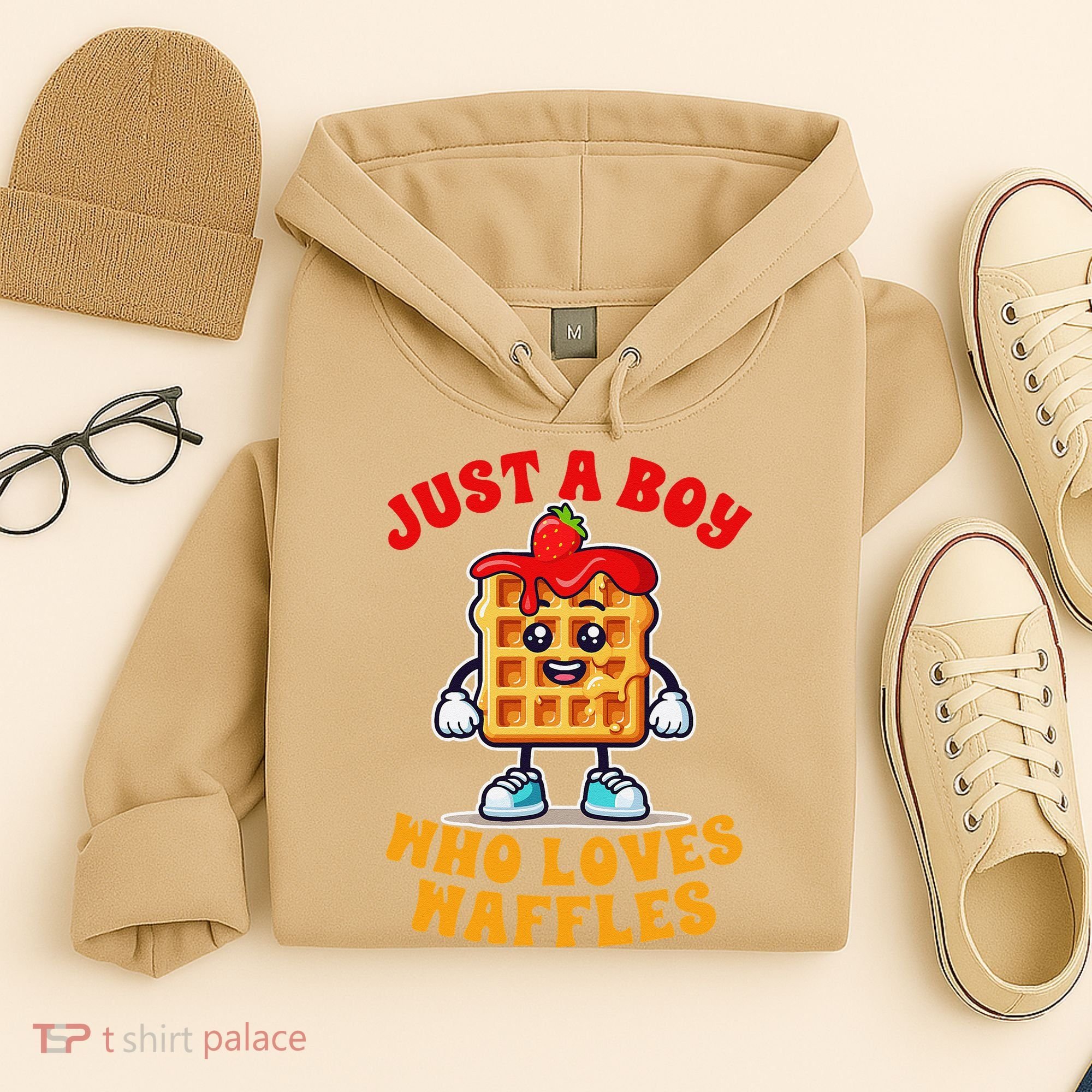 Waffle Lover Waffle Squad Foodie Just A Boy Loves Waffles Hoodie