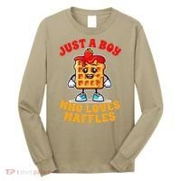 Waffle Lover Waffle Squad Foodie Just A Boy Loves Waffles Long Sleeve Shirt thumb 0